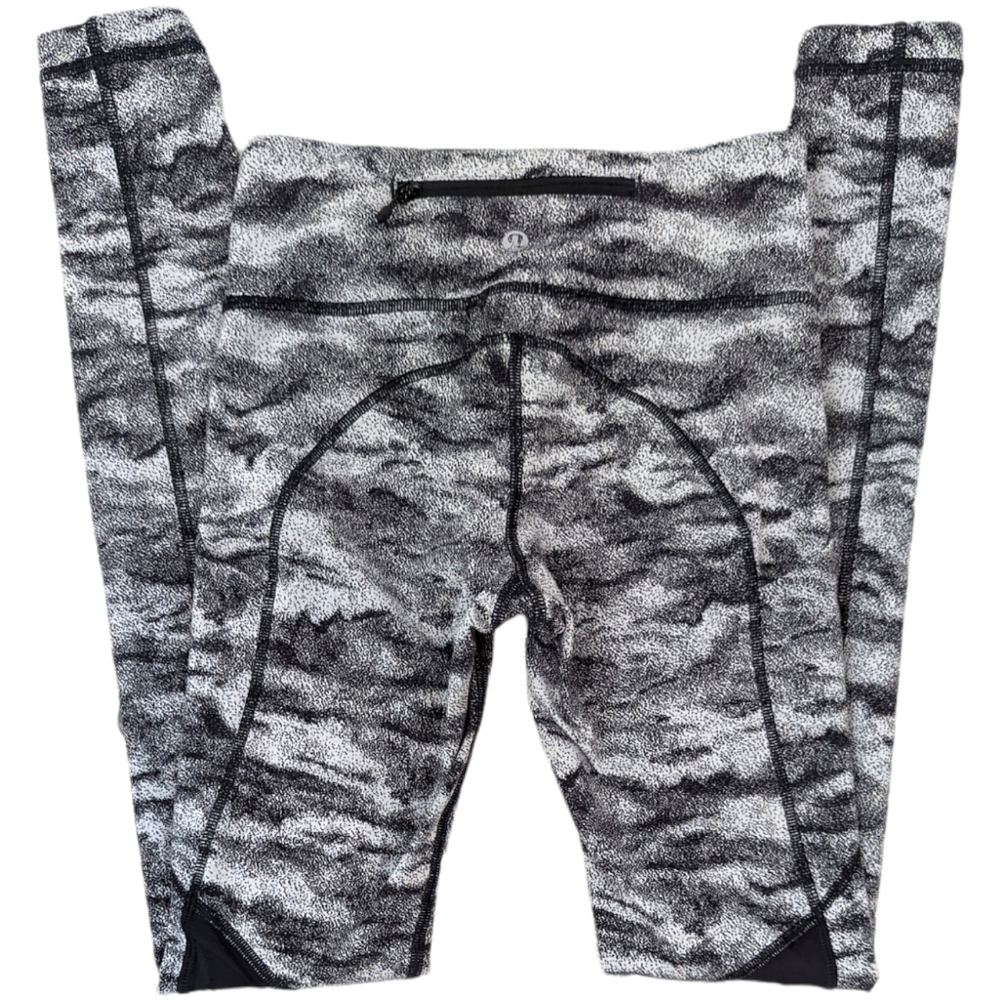 Lululemon Leggings Speed Tight Power Luxtreme Womens 2 Black White Full Length - Picture 5 of 14